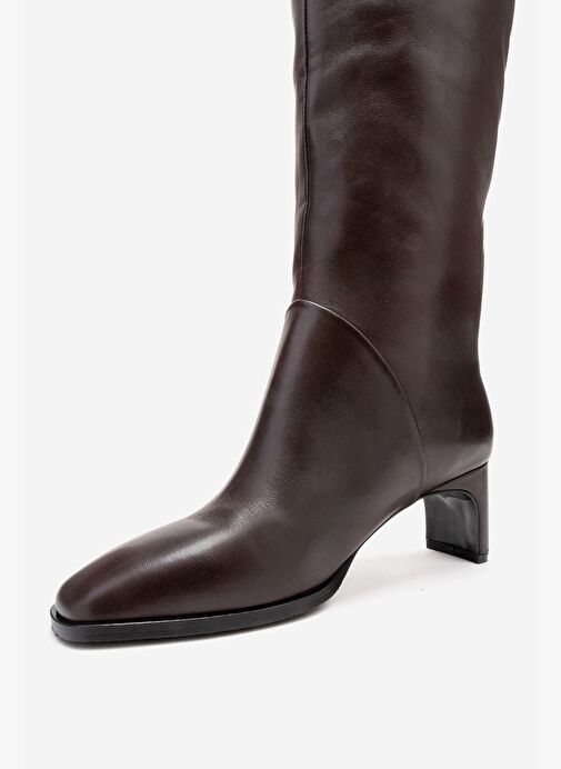 Luvi Shoes Luvi Shoes TALY Kahverengi Cilt Hakiki Deri Kadın Blok Topuklu Çizme Bot | Boyner Kahverengi - 9. görsel