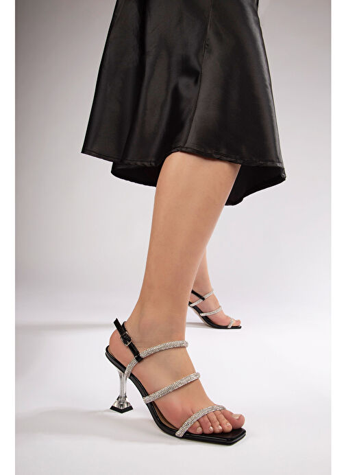 Sihana Kadın Topuklu Abiye Sandalet Siyah - Görsel 6