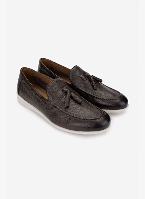 Valmenti Erkek Hakiki Deri Kahverengi Loafer Ayakkabı - Görsel 3