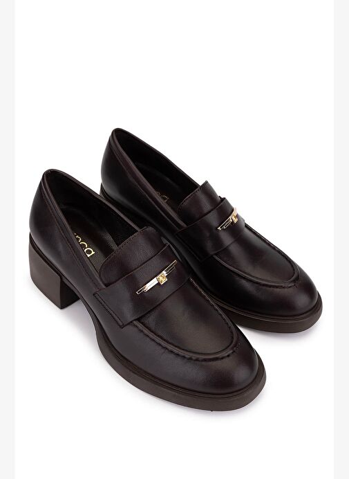 Tamer Tanca Kadın Hakiki Deri Kahverengi Loafer Ayakkabı - Görsel 3