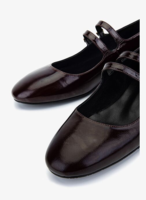 Valmenti Kadın Hakiki Deri Bordo Rugan Babet Ayakkabı - Görsel 4