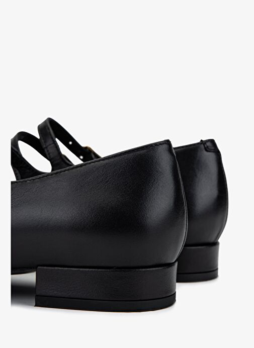 Valmenti Kadın Hakiki Deri Siyah Babet Ayakkabı - Görsel 5