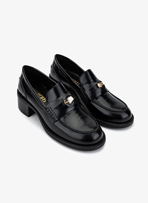 Valmenti Kadın Hakiki Deri Siyah Açma Loafer Ayakkabı - Görsel 3