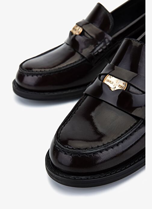 Valmenti Kadın Hakiki Deri Bordo Loafer Ayakkabı - Görsel 4