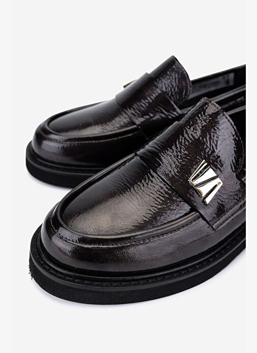 Valmenti Kadın Hakiki Deri Kahverengi Loafer Ayakkabı - Görsel 4