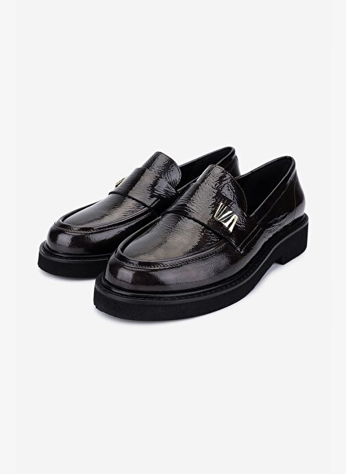 Valmenti Kadın Hakiki Deri Kahverengi Loafer Ayakkabı - Görsel 6