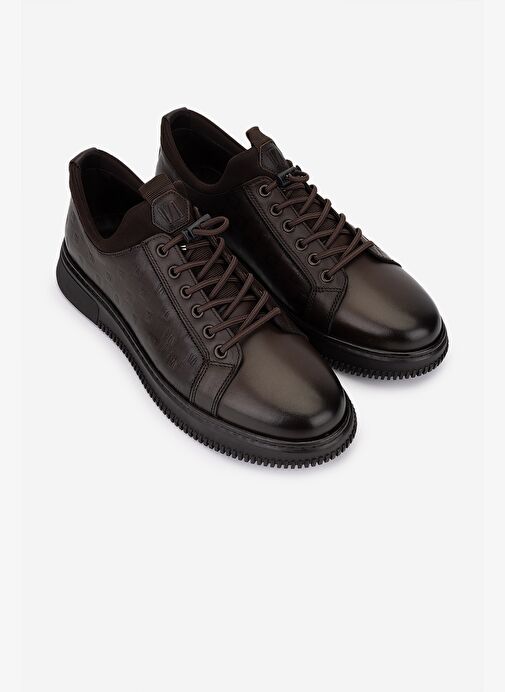 Valmenti Erkek Hakiki Deri Kahverengi Sneakers & Spor Ayakkabı - Görsel 3