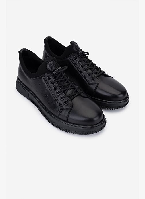 Valmenti Erkek Hakiki Deri Siyah Sneakers & Spor Ayakkabı - Görsel 3