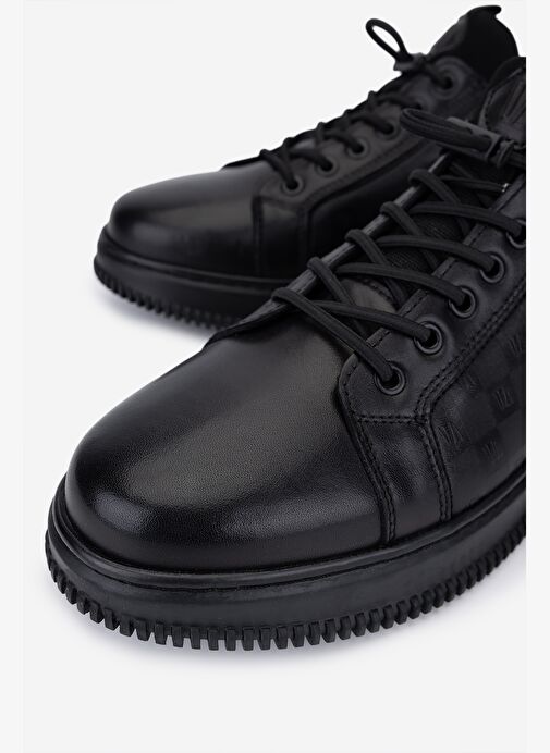 Valmenti Erkek Hakiki Deri Siyah Sneakers & Spor Ayakkabı - Görsel 4