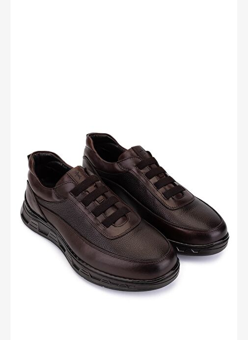Tamer Tanca Erkek Hakiki Deri Kahverengi Sneakers & Spor Ayakkabı - Görsel 3