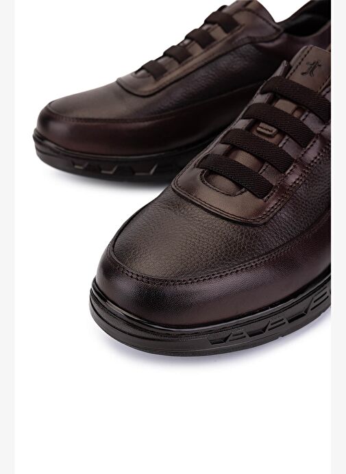 Tamer Tanca Erkek Hakiki Deri Kahverengi Sneakers & Spor Ayakkabı - Görsel 4