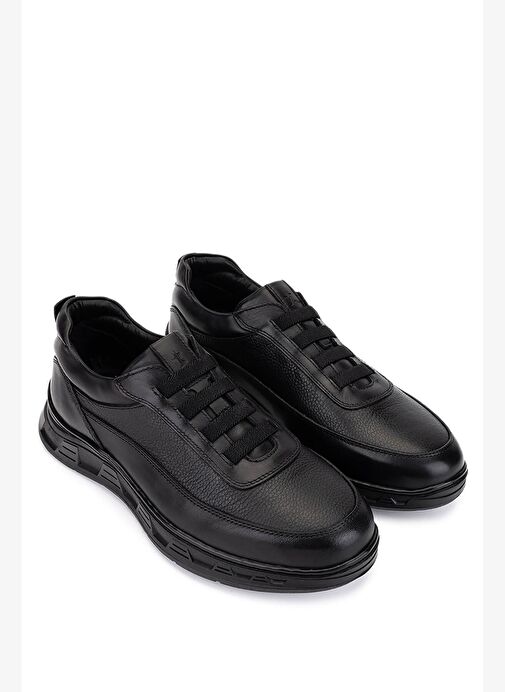 Tamer Tanca Erkek Hakiki Deri Siyah Sneakers & Spor Ayakkabı - Görsel 3