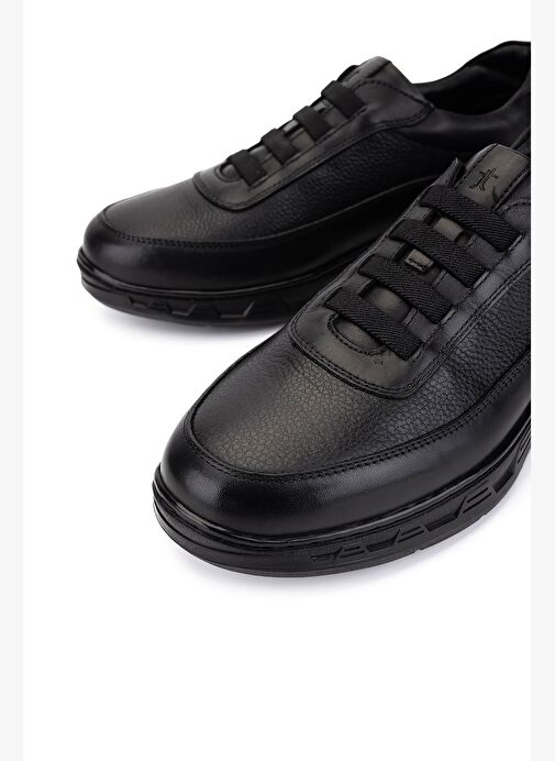 Tamer Tanca Erkek Hakiki Deri Siyah Sneakers & Spor Ayakkabı - Görsel 4