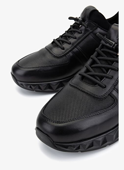 Valmenti Erkek Hakiki Deri Siyah Sneakers & Spor Ayakkabı - Görsel 4