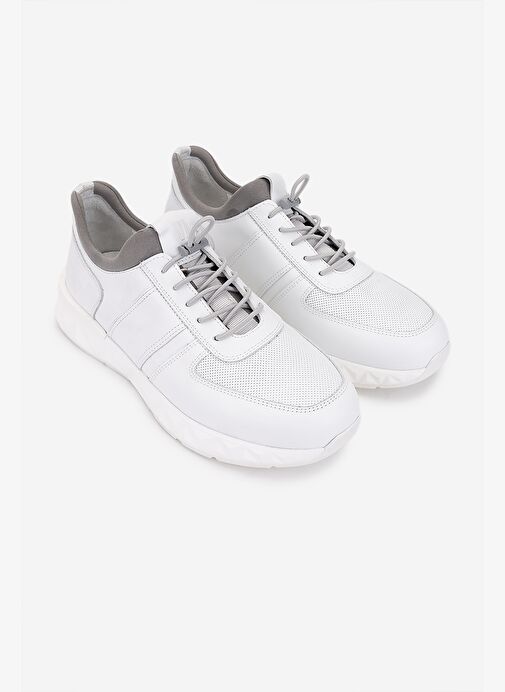 Valmenti Erkek Hakiki Deri Beyaz Sneakers & Spor Ayakkabı - Görsel 3