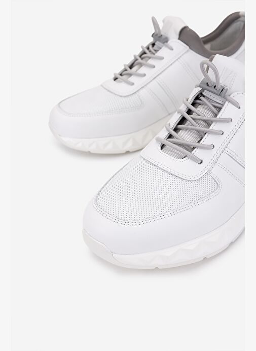 Valmenti Erkek Hakiki Deri Beyaz Sneakers & Spor Ayakkabı - Görsel 4