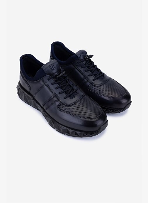 Valmenti Erkek Hakiki Deri Lacivert Sneakers & Spor Ayakkabı - Görsel 3