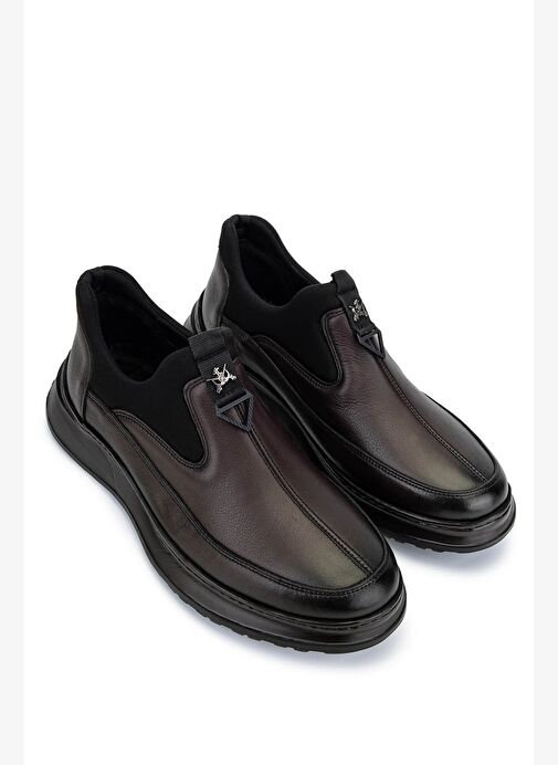 Tamer Tanca Erkek Hakiki Deri Kahverengi Casual Ayakkabı - Görsel 3