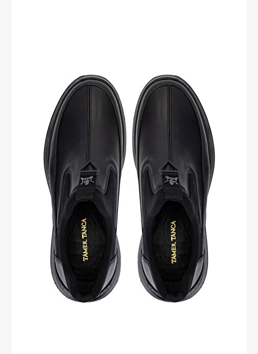 Tamer Tanca Erkek Hakiki Deri Siyah Casual Ayakkabı - Görsel 6