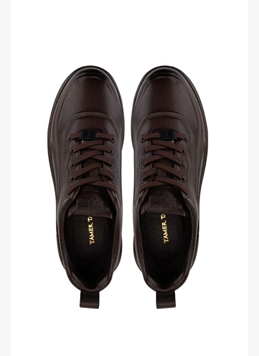 Tamer Tanca Erkek Hakiki Deri Kahverengi Sneakers & Spor Ayakkabı - Görsel 6