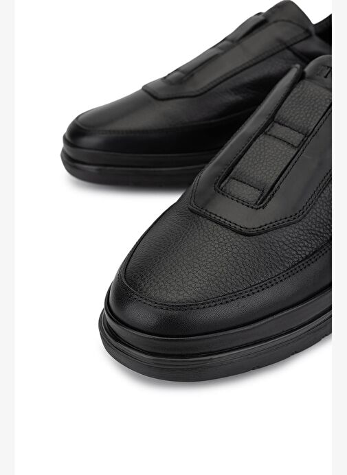 Tamer Tanca Erkek Hakiki Deri Siyah Casual Ayakkabı - Görsel 4