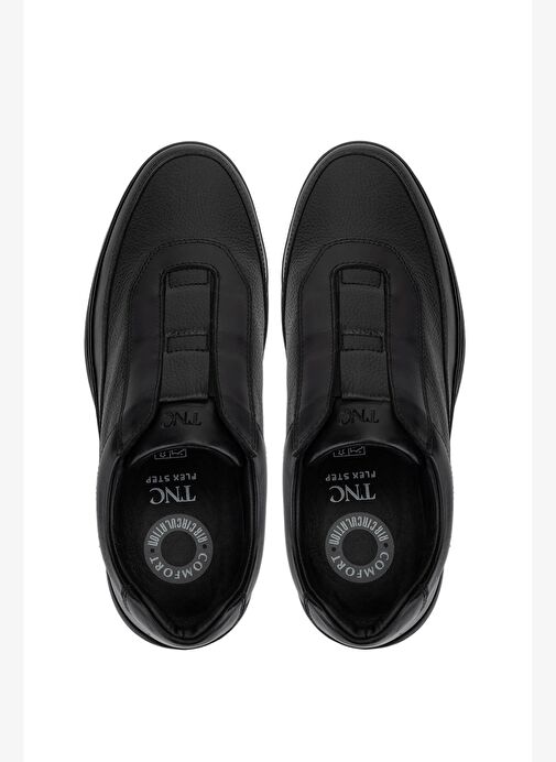 Tamer Tanca Erkek Hakiki Deri Siyah Casual Ayakkabı - Görsel 6