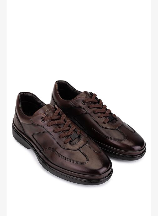 Tamer Tanca Erkek Hakiki Deri Kahverengi Casual Ayakkabı - Görsel 3