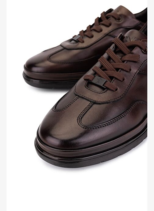 Tamer Tanca Erkek Hakiki Deri Kahverengi Casual Ayakkabı - Görsel 4