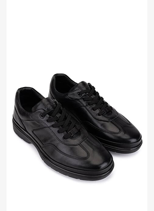 Tamer Tanca Erkek Hakiki Deri Siyah Casual Ayakkabı - Görsel 3