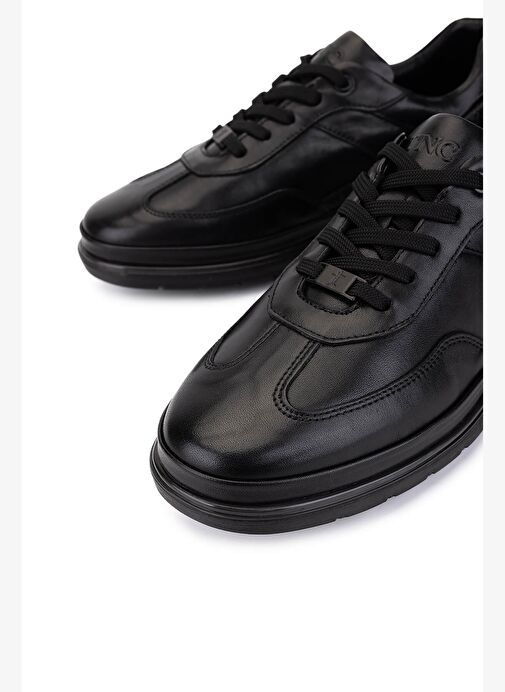 Tamer Tanca Erkek Hakiki Deri Siyah Casual Ayakkabı - Görsel 4