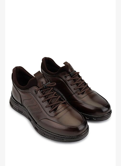 Tamer Tanca Erkek Hakiki Deri Kahverengi Casual Ayakkabı - Görsel 3