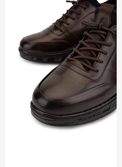 Tamer Tanca Erkek Hakiki Deri Kahverengi Casual Ayakkabı - Görsel 4