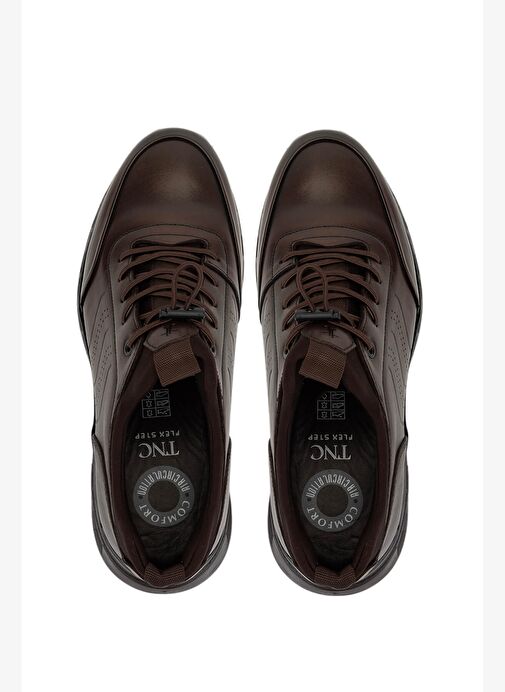 Tamer Tanca Erkek Hakiki Deri Kahverengi Casual Ayakkabı - Görsel 6