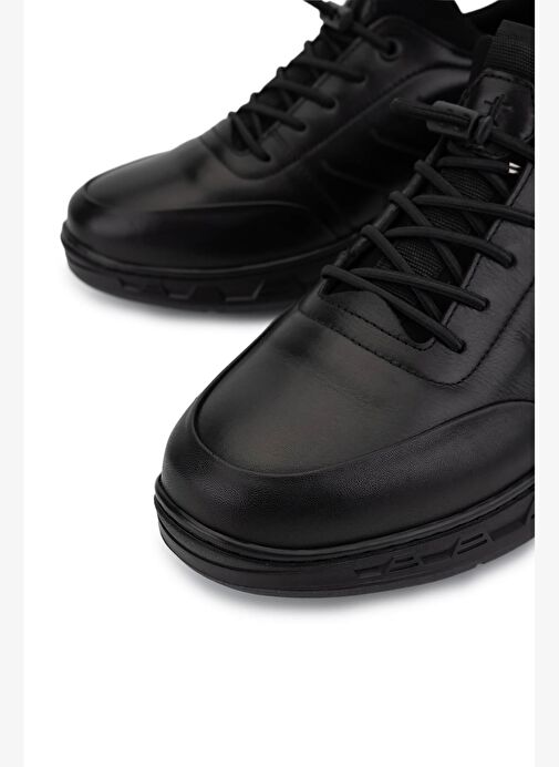 Tamer Tanca Erkek Hakiki Deri Siyah Casual Ayakkabı - Görsel 4