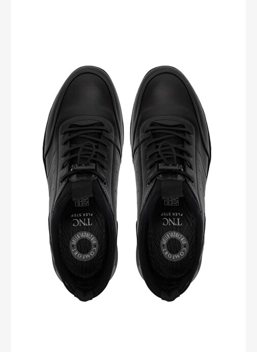 Tamer Tanca Erkek Hakiki Deri Siyah Casual Ayakkabı - Görsel 6