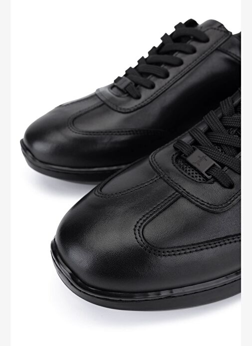 Tamer Tanca Erkek Hakiki Deri Siyah Casual Ayakkabı - Görsel 5