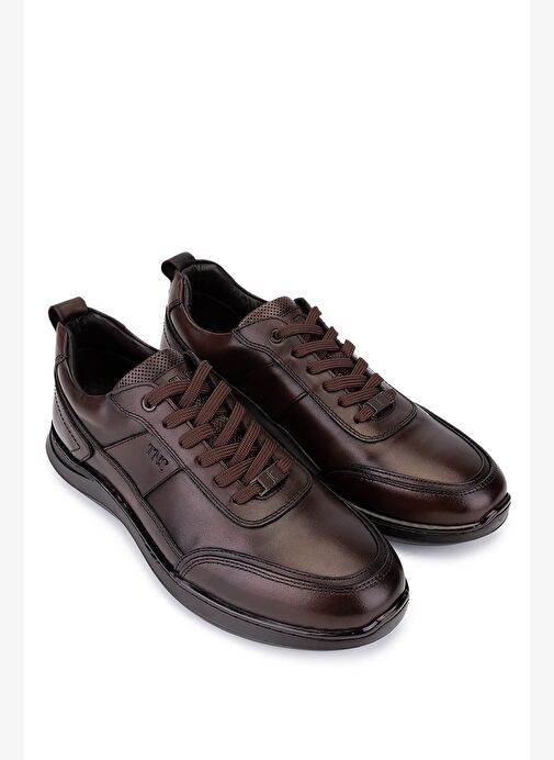 Tamer Tanca Erkek Hakiki Deri Kahverengi Casual Ayakkabı - Görsel 3