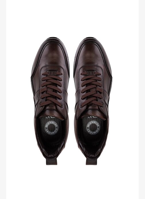 Tamer Tanca Erkek Hakiki Deri Kahverengi Casual Ayakkabı - Görsel 6