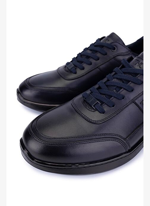 Tamer Tanca Erkek Hakiki Deri Lacivert Casual Ayakkabı - Görsel 4