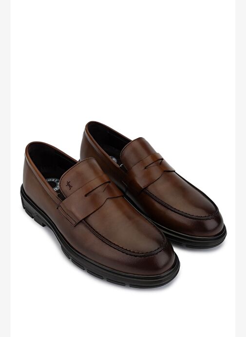 Tamer Tanca Erkek Hakiki Deri Taba Loafer Ayakkabı - Görsel 3