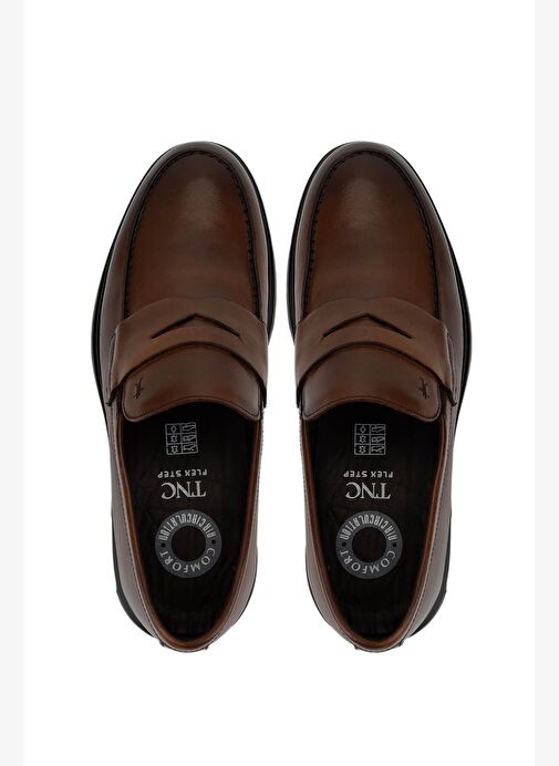 Tamer Tanca Erkek Hakiki Deri Taba Loafer Ayakkabı - Görsel 6