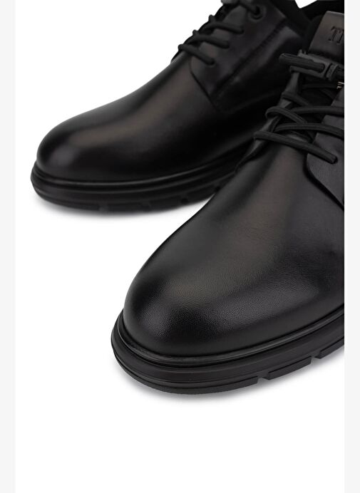 Tamer Tanca Erkek Hakiki Deri Siyah Casual Ayakkabı - Görsel 4