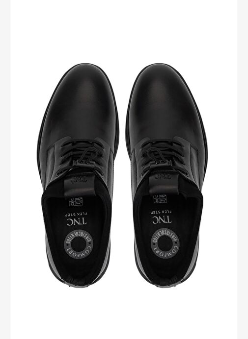 Tamer Tanca Erkek Hakiki Deri Siyah Casual Ayakkabı - Görsel 6