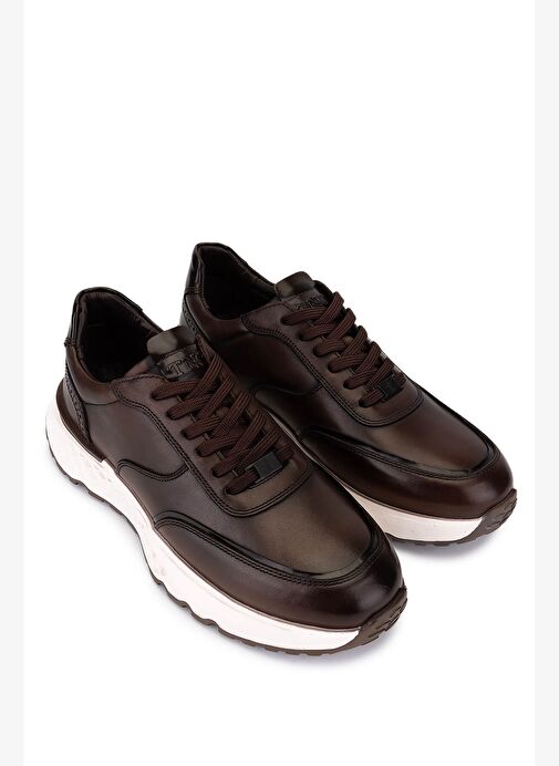 Tamer Tanca Erkek Hakiki Deri Kahverengi Sneakers & Spor Ayakkabı - Görsel 3