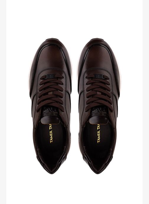 Tamer Tanca Erkek Hakiki Deri Kahverengi Sneakers & Spor Ayakkabı - Görsel 6