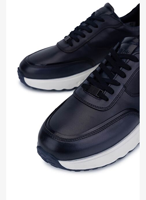 Tamer Tanca Erkek Hakiki Deri Lacivert Sneakers & Spor Ayakkabı - Görsel 4