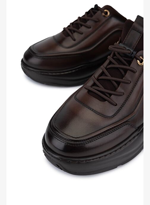 Tamer Tanca Erkek Hakiki Deri Kahve Sneakers & Spor Ayakkabı - Görsel 5