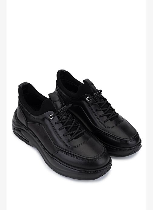 Tamer Tanca Erkek Hakiki Deri Siyah Sneakers & Spor Ayakkabı - Görsel 3