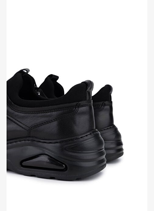 Tamer Tanca Erkek Hakiki Deri Siyah Sneakers & Spor Ayakkabı - Görsel 5