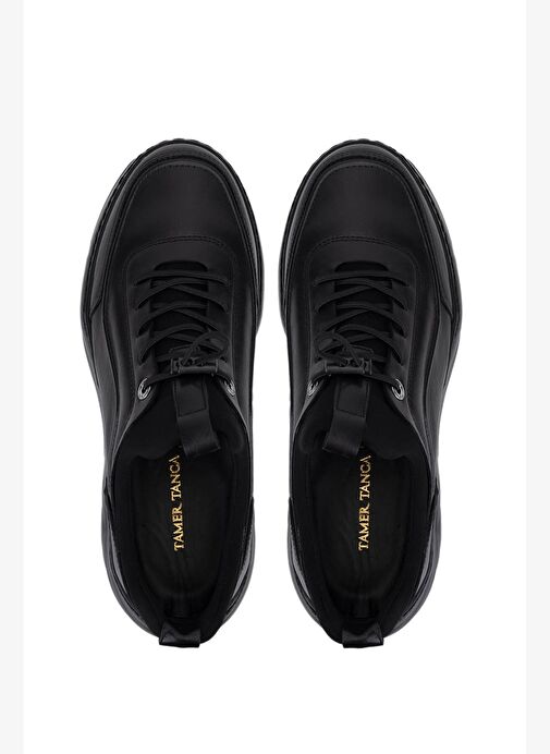 Tamer Tanca Erkek Hakiki Deri Siyah Sneakers & Spor Ayakkabı - Görsel 7